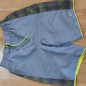 Nike Swim Shorts Neon Green Adjustable Waistband Sz Medium